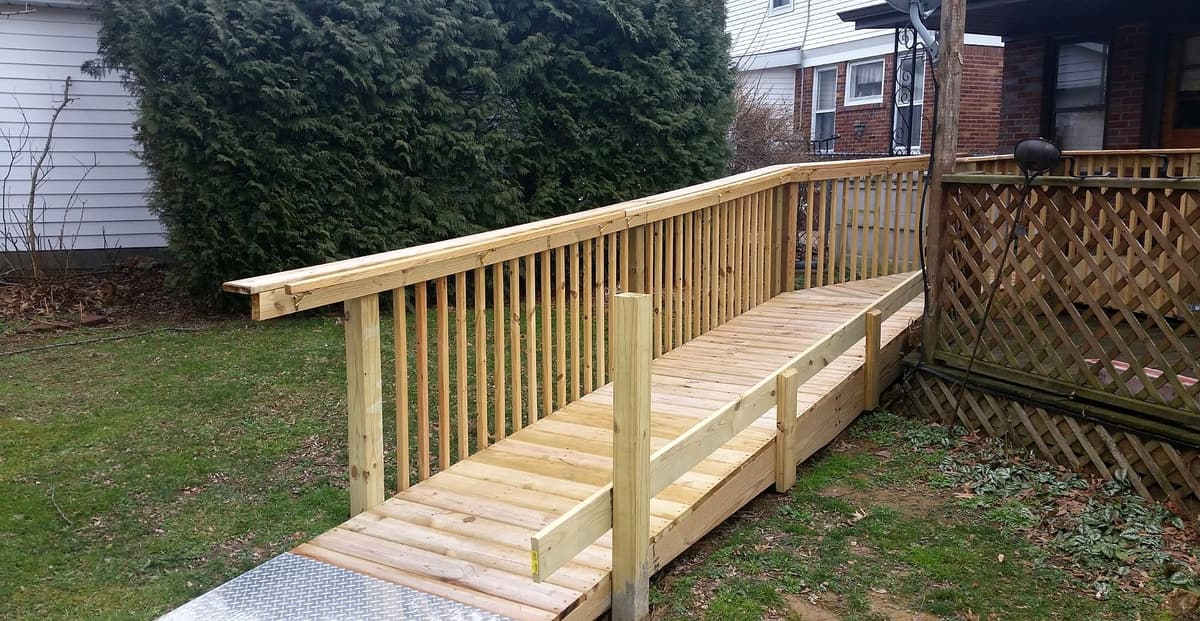 Custom backyard access ramp by Gene Laughner Construction in Erie, PA