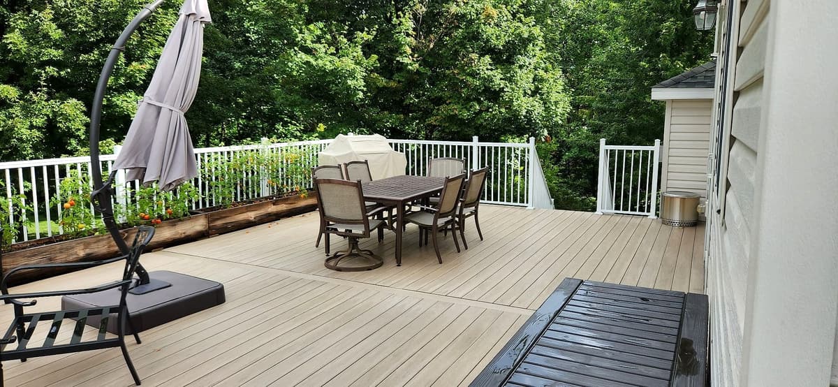 Composite deck & patio by Gene Laughner Construction in Erie, PA