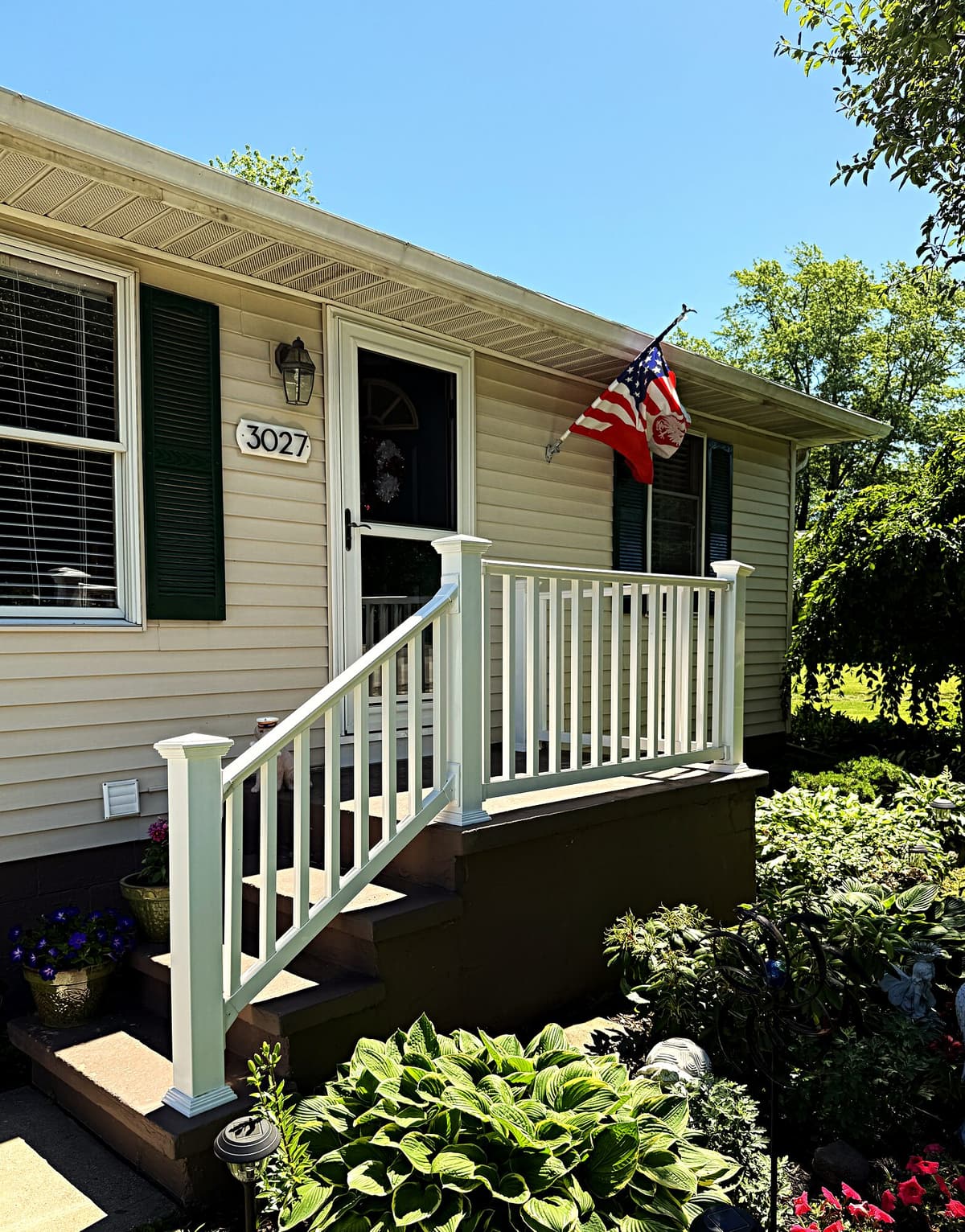 Front porch & railings by Gene Laughner Construction in Erie, PA