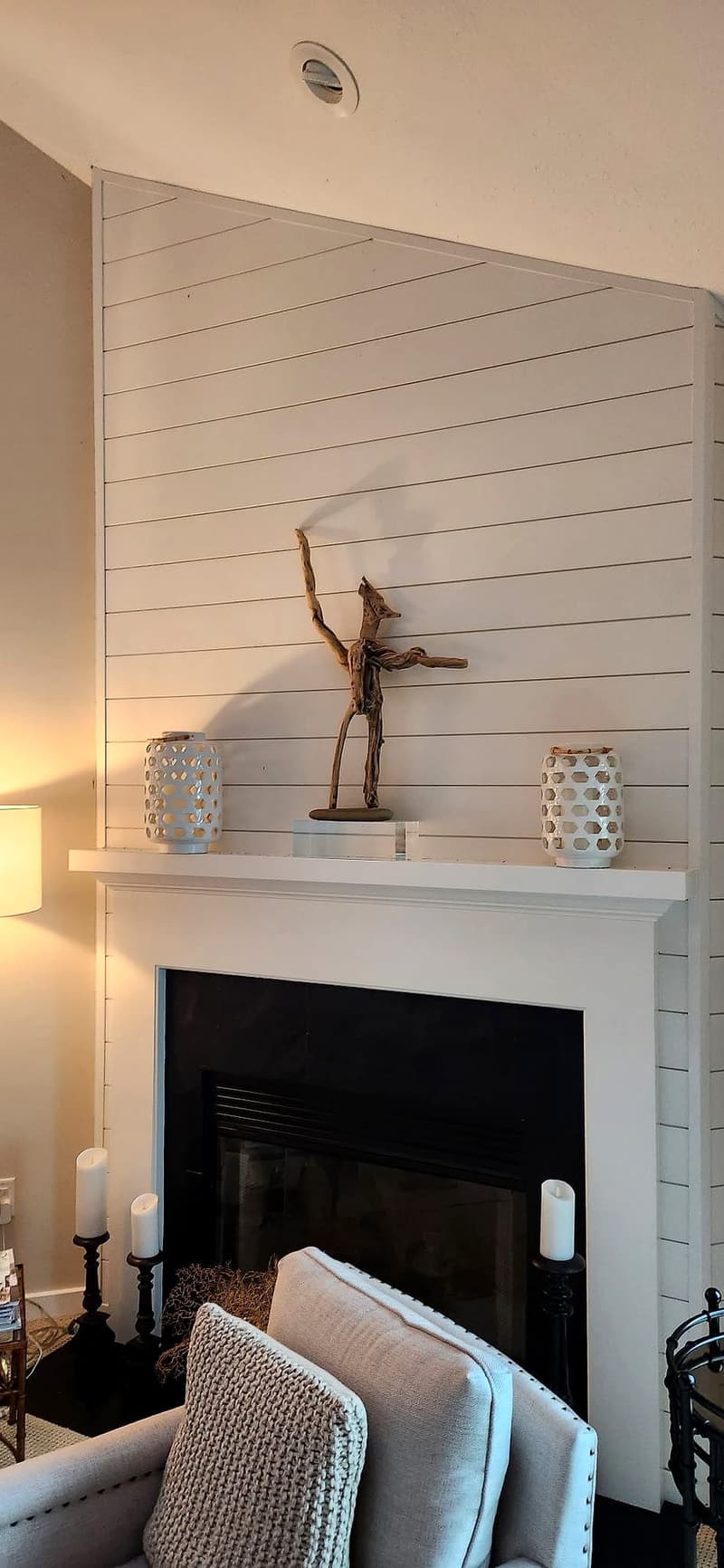 Shiplap fireplace & mantel by Gene Laughner Construction in Erie, PA