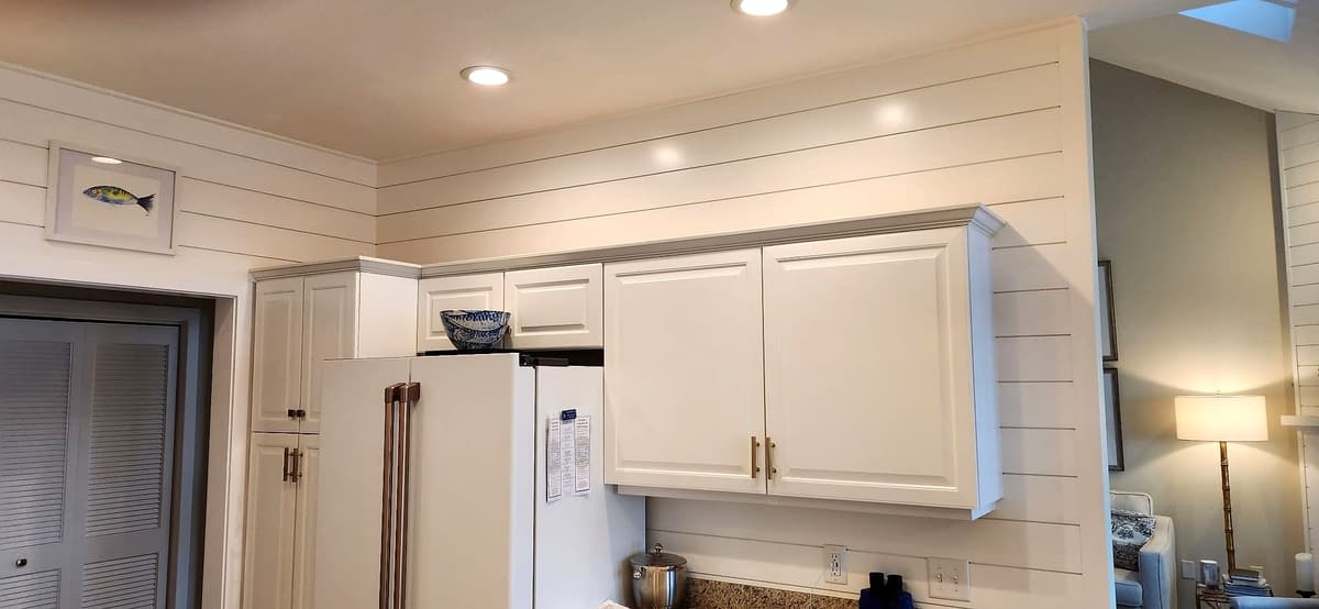 Shiplap kitchen with shaker cabinets by Gene Laughner Construction in Erie, PA