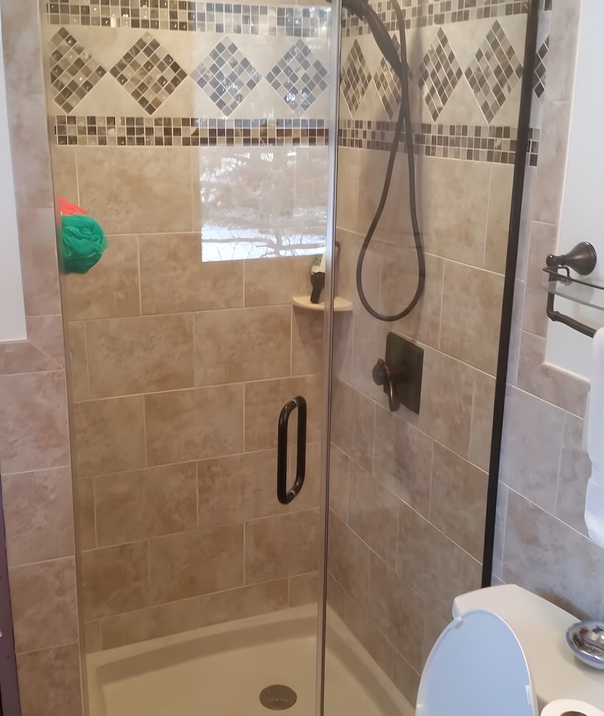Walk-in tile shower by Gene Laughner Construction in Erie, PA