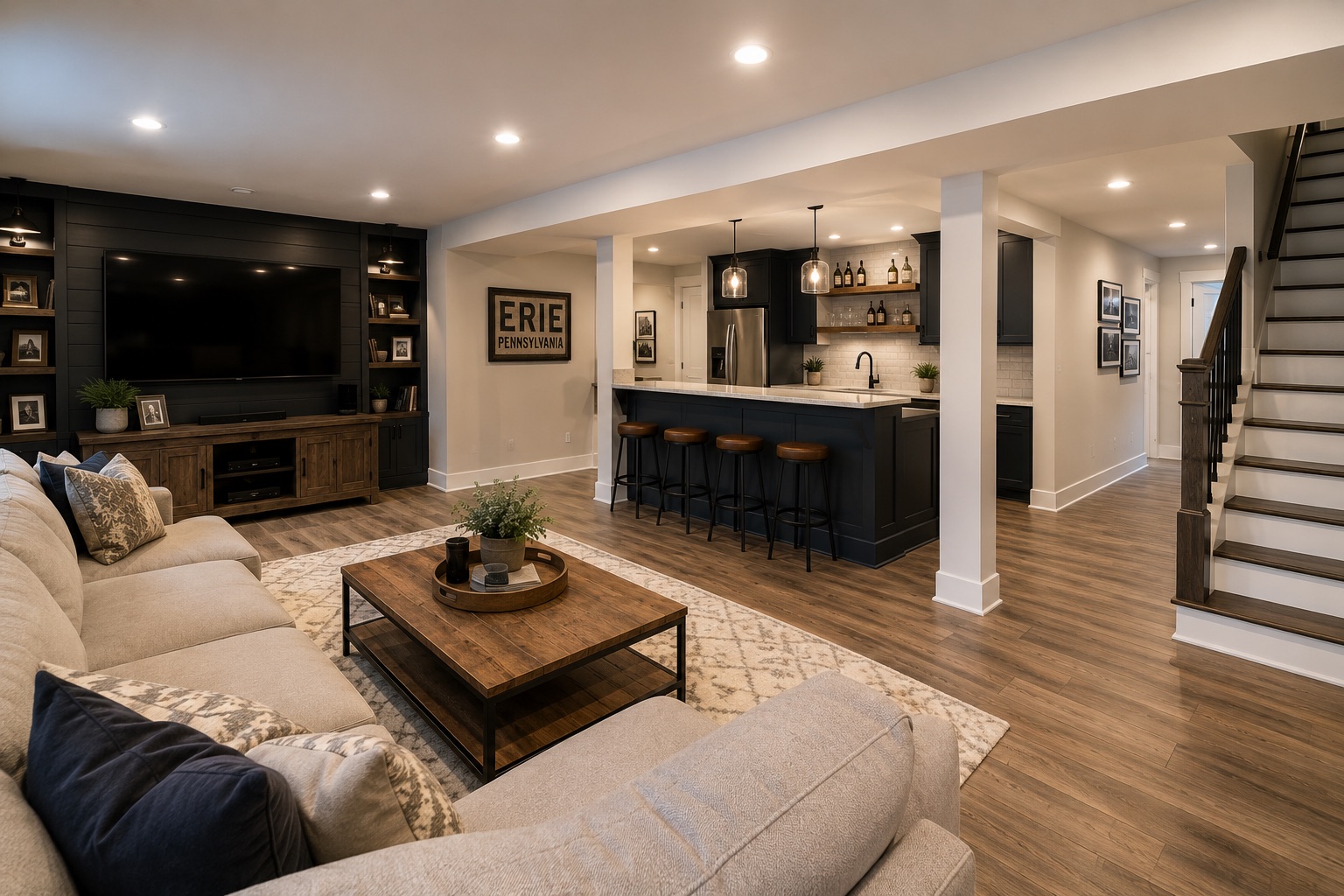 Finished Basement by Gene Laughner Construction in Erie, PA